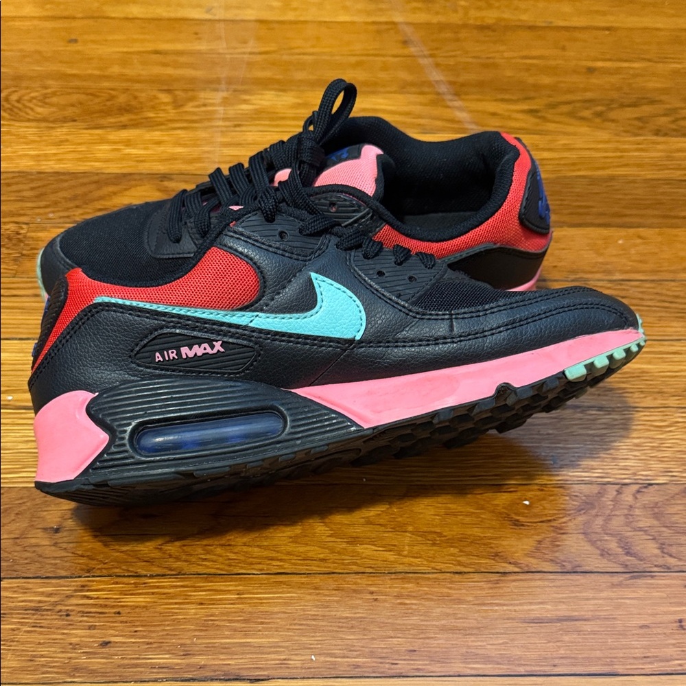 Nike Women's Air Max Black with Pink and Blue Accents - Picture 2 of 7